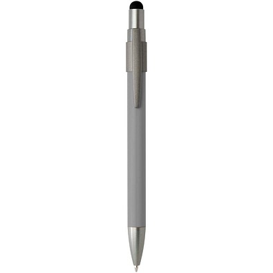 Rill RCS recycelter Kugelschreiber mit Stylus und Fidget Spinner (blaue Mine), grau