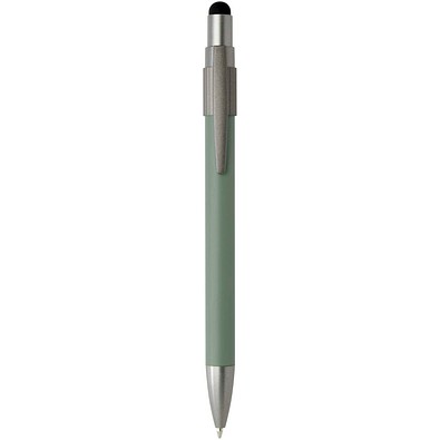 Rill RCS recycelter Kugelschreiber mit Stylus und Fidget Spinner (blaue Mine), heather grün