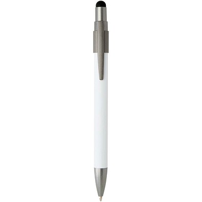 Rill RCS recycelter Kugelschreiber mit Stylus und Fidget Spinner (blaue Mine), weiss