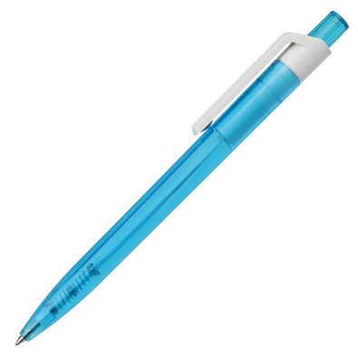 RITTER PEN Druckkugelschreiber Insider, blaue Mine, transparent, hellblau/weiß