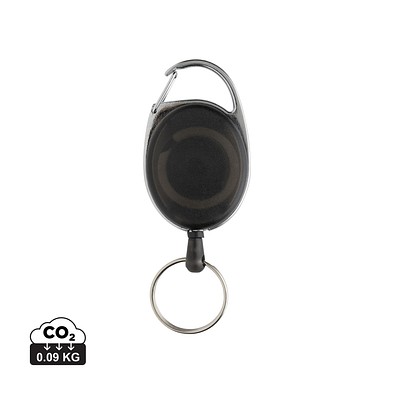 Roller-Clip-Schlüsselanhänger aus RCS recyceltem ABS, schwarz