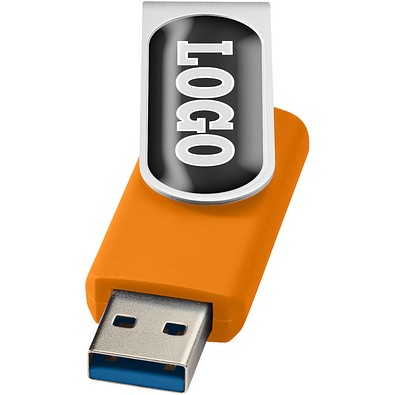 Rotate USB-Stick 3.0 mit Doming, orange, 128GB