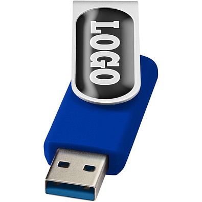Rotate USB-Stick 3.0 mit Doming, royalblau, 16GB