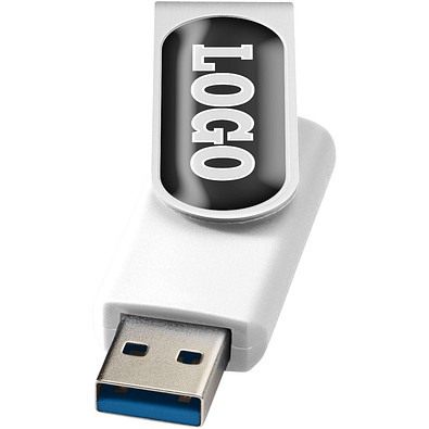 Rotate USB-Stick 3.0 mit Doming, weiss, 32GB
