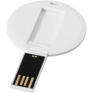 Round Credit Card USB-Stick, weiss, 64GB