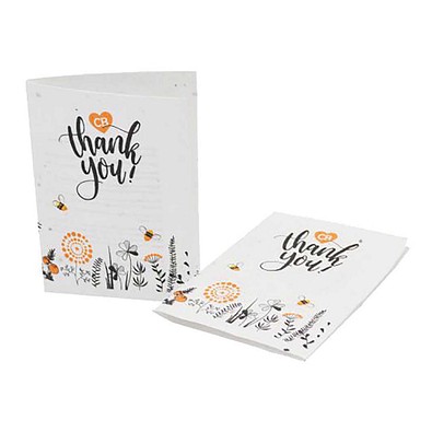 Samenpapier DIN A6, Klappkarte, Mohnblume, 2-seit. Druck