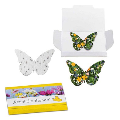 Samenpapier im Klappkärtchen, Schmetterling, 1-seit. Druck