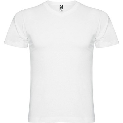Samoyedo T-Shirt mit V-Ausschnitt für Herren, weiss, M