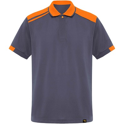Samurai Kurzärmeliges Poloshirt mit antibakterieller Wirkung, 160 g/m2, unisex, blei/orange, L