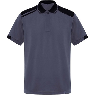 Samurai Kurzärmeliges Poloshirt mit antibakterieller Wirkung, 160 g/m2, unisex, blei/schwarz, L