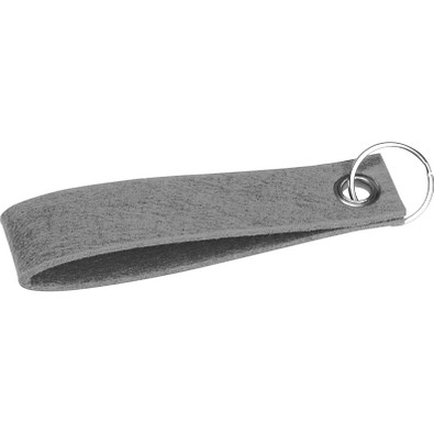 Schlüsselanhänger aus RPET Filz, grau