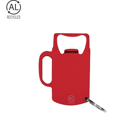 Schlüsselanhänger mit Flaschenöffner Basler, rot