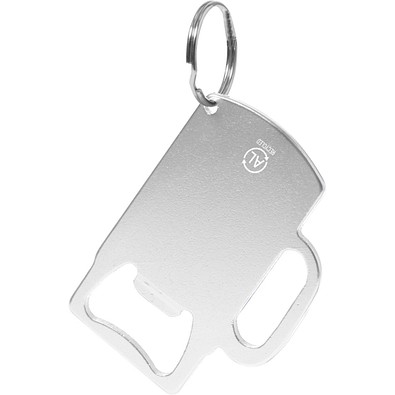 Schlüsselanhänger mit Flaschenöffner Basler, silber