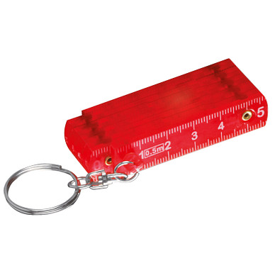Schlüsselanhänger Maßstab, rot/transparent