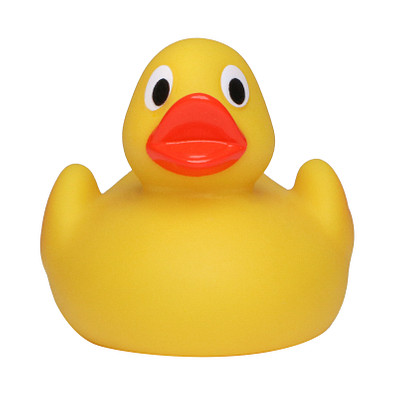 Schnabels® Bade-Ente Klassik mit Kulleraugen, klein, gelb/orange