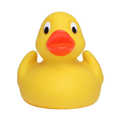 Schnabels® Bade-Ente Klassik mit Kulleraugen, mittel, gelb/orange