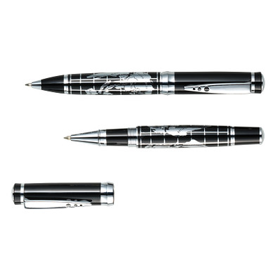 Schreibset INTERCONTINENTAL,schwarz, silber