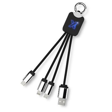 SCX.design C15 Quatro Ladekabel mit Leuchtlogo, blau