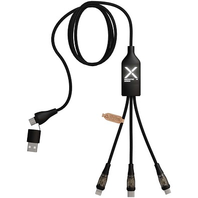 SCX.design C50 100 W/5 A 5-in-1 Schnellladekabel mit Digitalanzeige, schwarz