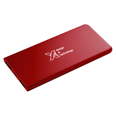 SCX.design P15 5000 mAh Powerbank mit Leuchtlogo, Mid red
