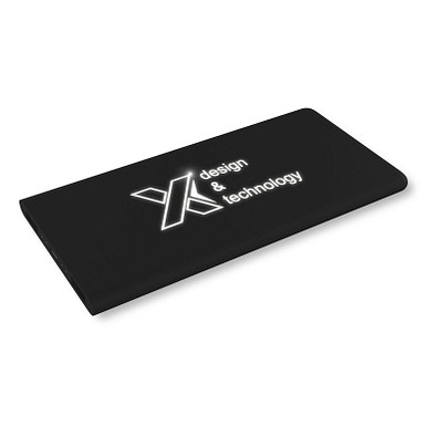 SCX.design P15 5000 mAh Powerbank mit Leuchtlogo, schwarz