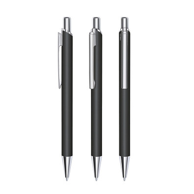 senator® Metall-Druckkugelschreiber Arvent, blaue Mine, schwarz