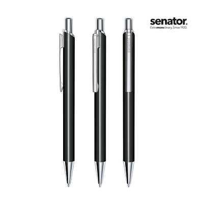 senator® Arvent Glossy Druckkugelschreiber, schwarz