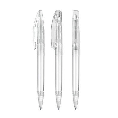 senator® Drehkugelschreiber Bridge Clear, blaue Mine, weiß