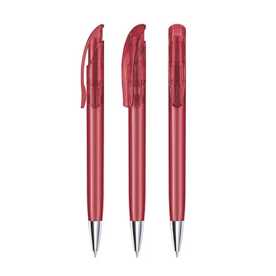 senator® Druckkugelschreiber Challenger Clear MT, blaue Mine, rot 201