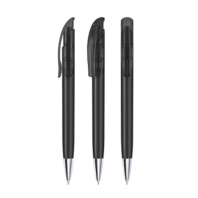 senator® Druckkugelschreiber Challenger Clear MT, blaue Mine, schwarz