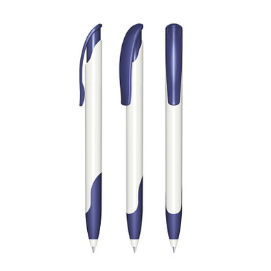 senator® Druckkugelschreiber Challenger Polished Basic SG, blaue Mine, weiß,blau 2757