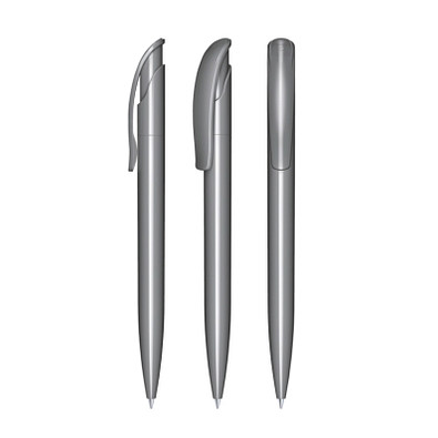 senator® Druckkugelschreiber Challenger Polished, blaue Mine, grau cool gray 9