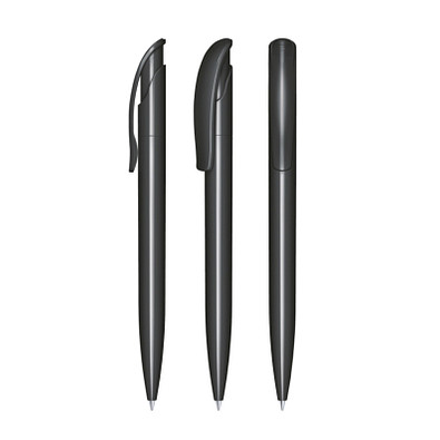 senator® Druckkugelschreiber Challenger Polished, blaue Mine, schwarz