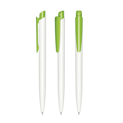 senator® Druckkugelschreiber Dart Polished Basic, blaue Mine, weiß,grün 376