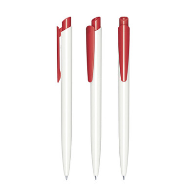 senator® Druckkugelschreiber Dart Polished Basic, blaue Mine, weiß,rot 186