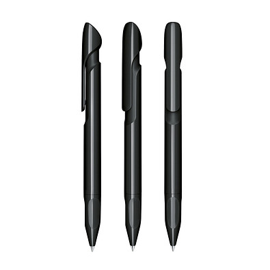 senator® Druckkugelschreiber Evoxx Polished Recycled, blaue Mine, schwarz