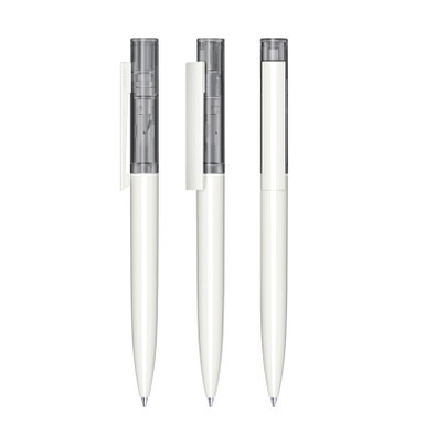 senator® Drehkugelschreiber Headliner Clear, blaue Mine, weiß,grau cool gray 9