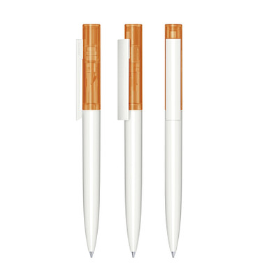 senator® Drehkugelschreiber Headliner Clear, blaue Mine, weiß,orange 151