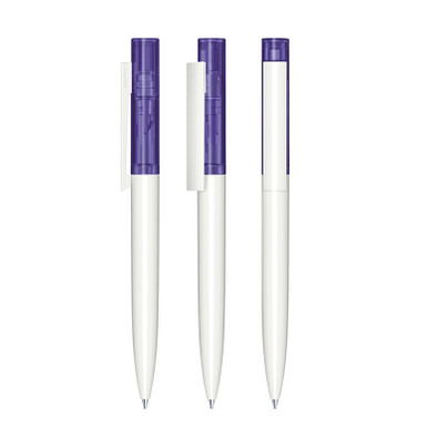 senator® Drehkugelschreiber Headliner Clear, blaue Mine, weiß,violett 267