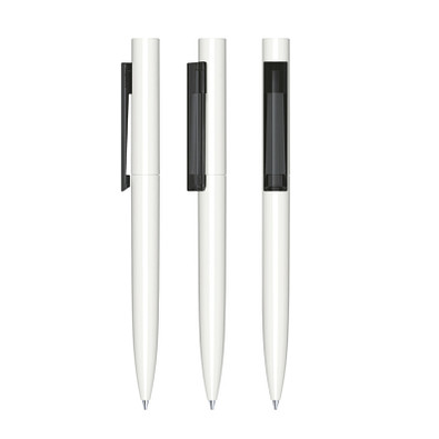 senator® Drehkugelschreiber Headliner Polished, blaue Mine, weiß,schwarz