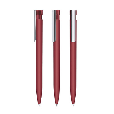 senator® Druckkugelschreiber Liberty Soft Touch MC, blaue Mine, rot 201