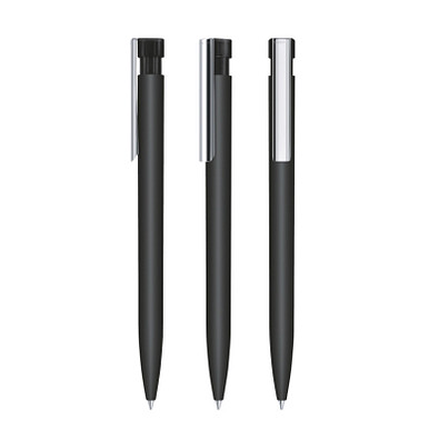 senator® Druckkugelschreiber Liberty Soft Touch MC, blaue Mine, schwarz