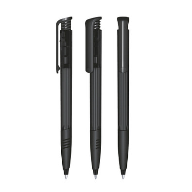 senator® Druckkugelschreiber Super Hit Clear SG, blaue Mine, schwarz