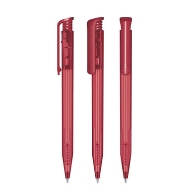 senator® Druckkugelschreiber Super Hit Frosted, blaue Mine, rot 201