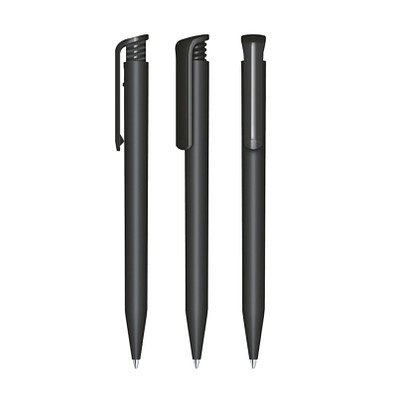 senator® Druckkugelschreiber Super Hit Matt, blaue Mine, schwarz