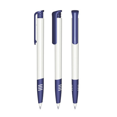 senator® Druckkugelschreiber Super Hit Polished Basic SG, blaue Mine, weiß,blau 2757