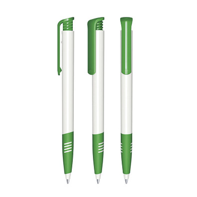 senator® Druckkugelschreiber Super Hit Polished Basic SG, blaue Mine, weiß,grün 347