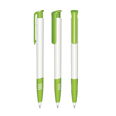 senator® Druckkugelschreiber Super Hit Polished Basic SG, blaue Mine, weiß,grün 376