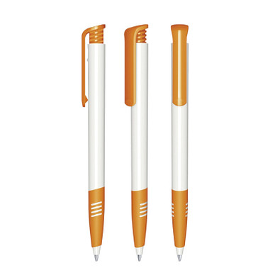 senator® Druckkugelschreiber Super Hit Polished Basic SG, blaue Mine, weiß,orange 151