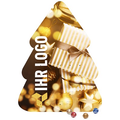Shape Adventskalender Tannenbaum, Lindt LINDOR Minikugeln, Gold-Paket